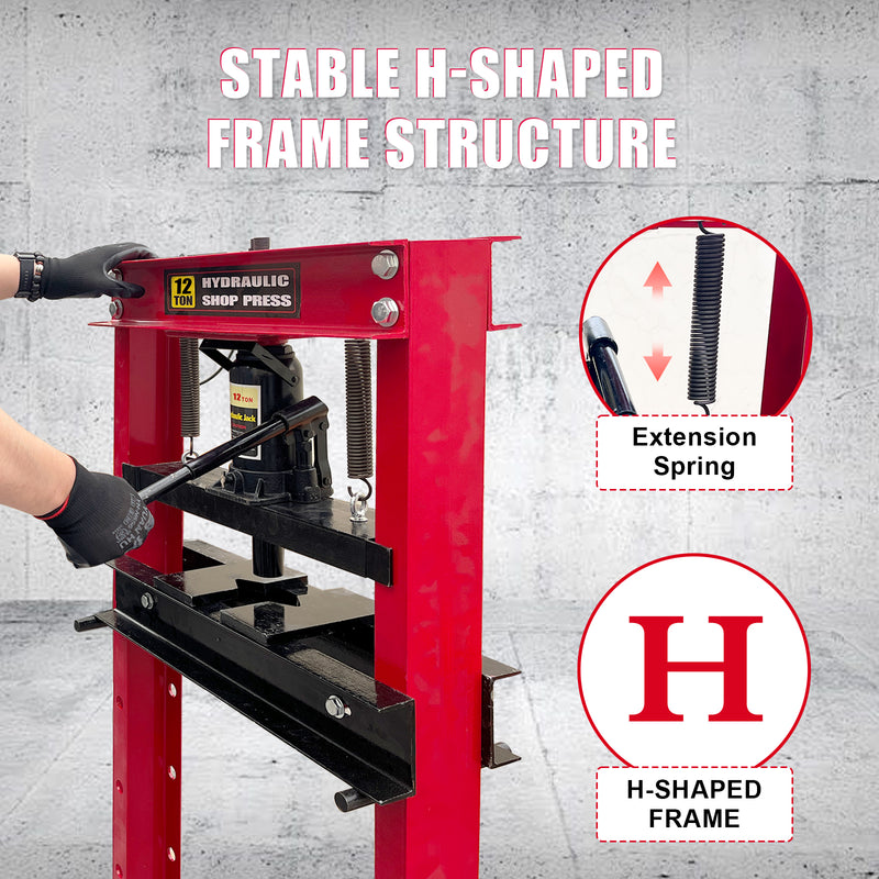 12 TON CAPACITY HYDRAULIC SHOP PRESS