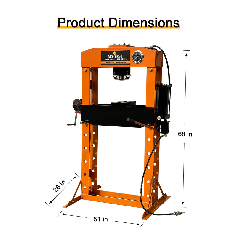 ATS Power 50 Ton Hydraulic Shop Press