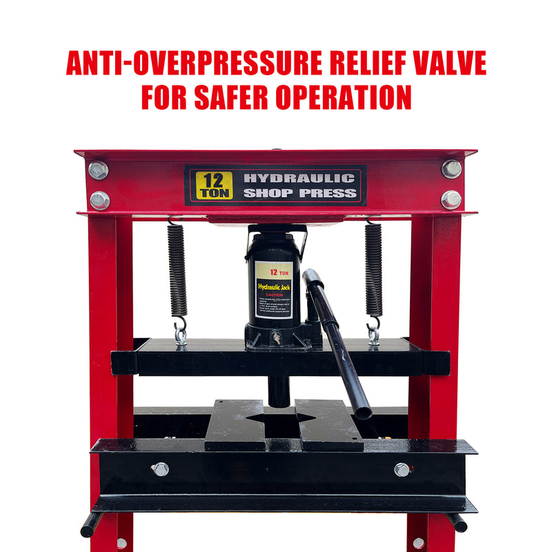 12 TON CAPACITY HYDRAULIC SHOP PRESS