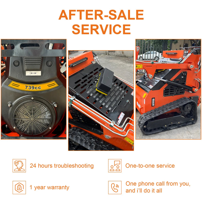 Mini Skid Steer 23HP EPA Certified Gas Engine with 840 Lbs Lifting Capacity