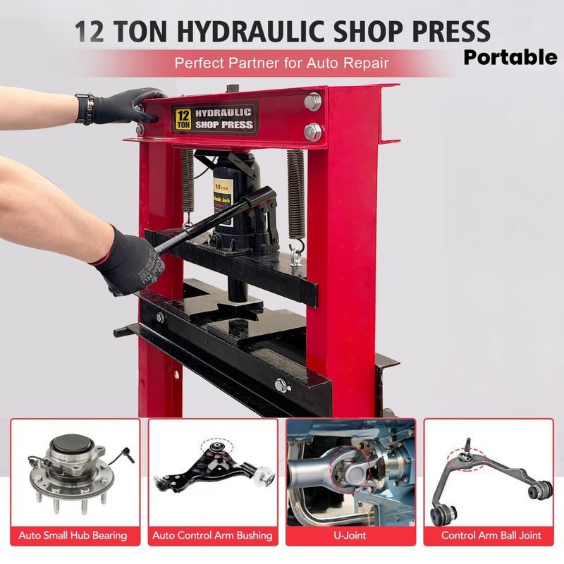 12 TON CAPACITY HYDRAULIC SHOP PRESS