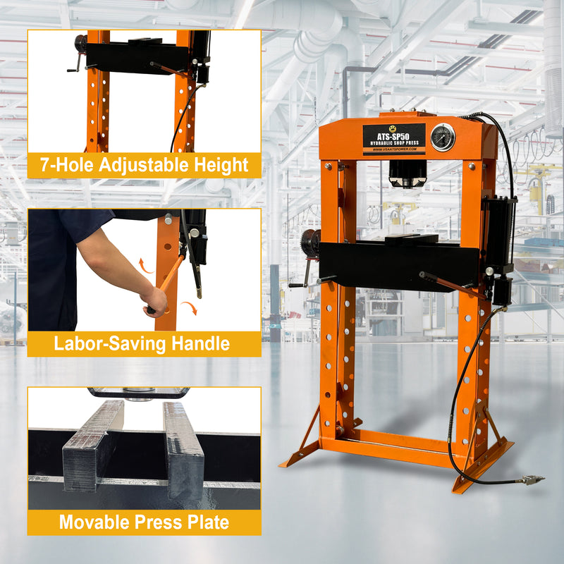 ATS Power 50 Ton Hydraulic Shop Press